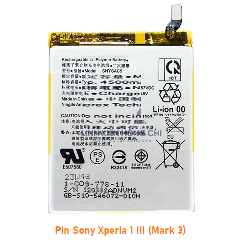 Pin Sony Xperia 1 III, Xperia 1 Mark 3 SNYSAC5 4500 mAh