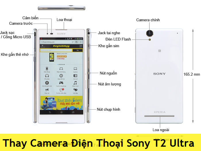 Thay Camera Điện Thoại Sony T2 Ultra