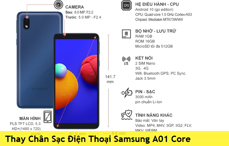 Thay Chân Sạc Điện Thoại Samsung A01 Core