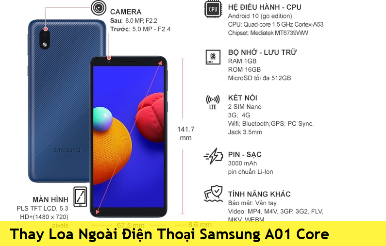 Thay Loa Ngoài Điện Thoại Samsung A01 Core