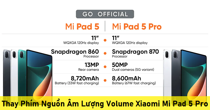 Thay Phím Nguồn Âm Lượng Volume Xiaomi Mi Pad 5 Pro