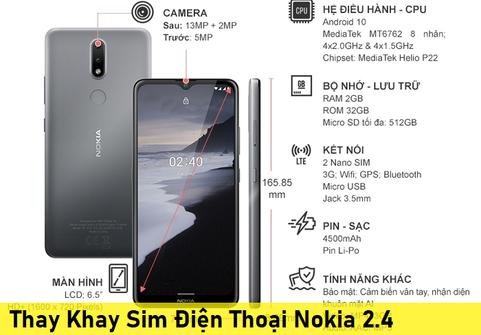 Thay Khay Sim Điện Thoại Nokia 2.4