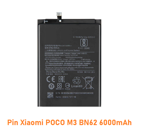 Pin Xiaomi POCO M3 BN62 6000mAh
