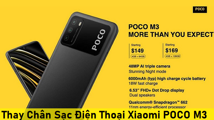 Thay Chân Sạc Điện Thoại Xiaomi POCO M3