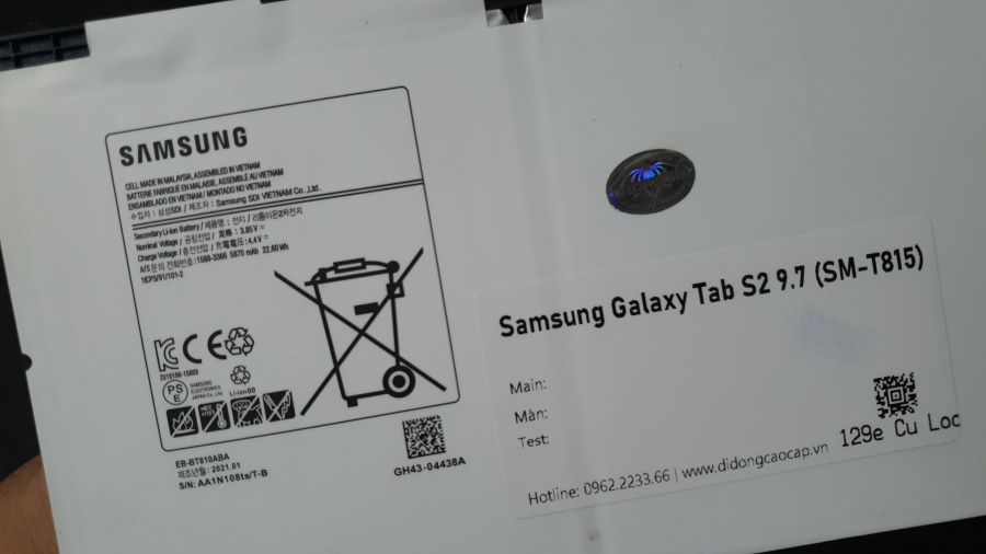 Pin Samsung Tab S2