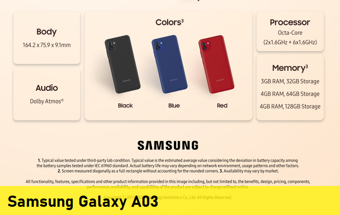 Sửa chữa Samsung A03, Sửa chữa Samsung Galaxy A03