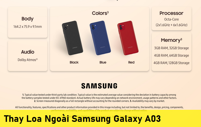 Thay Loa Ngoài Samsung Galaxy A03