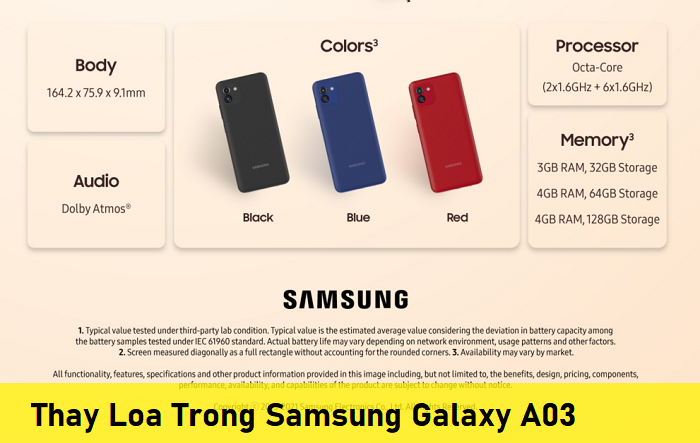 Thay Loa Trong Samsung Galaxy A03