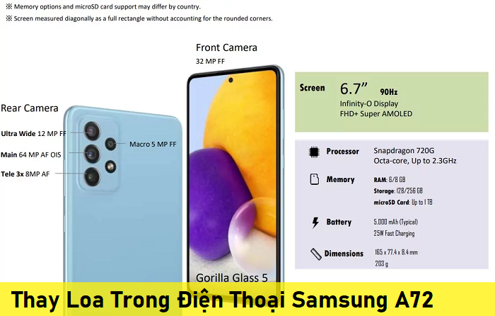 Thay Loa Trong Điện Thoại Samsung A72