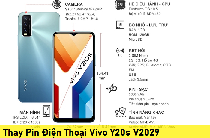 Thay Pin Điện Thoại Vivo Y20s V2029
