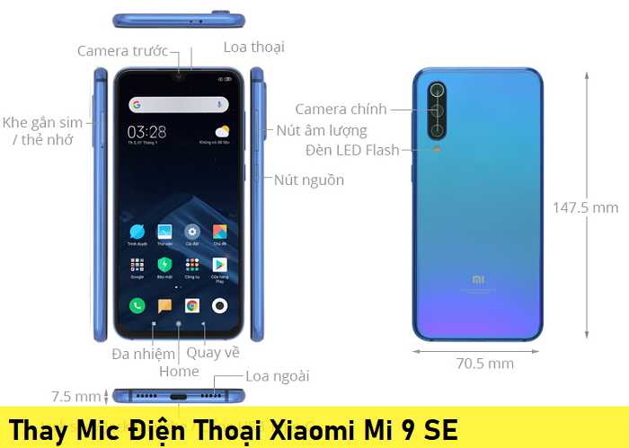 Thay Mic Điện Thoại Xiaomi Mi 9 SE