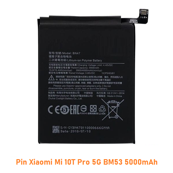 Pin Xiaomi Mi 10T Pro 5G BM53 5000mAh