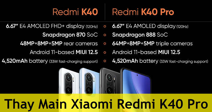 Thay Main Xiaomi Redmi K40 Pro