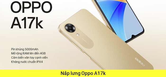 Lưng Oppo A17k