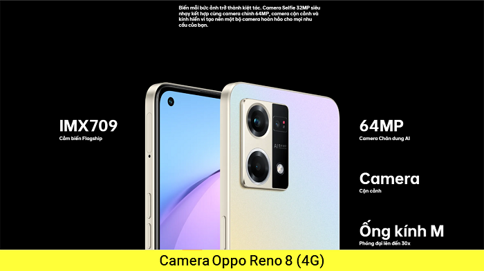 Camera trước camera sau Oppo Reno 8 4G