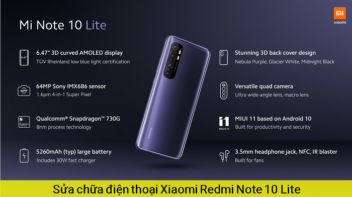 SỬA XIAOMI REDMI NOTE 10 LITE CÁC LỖI PHẦN CỨNG PHẦN MỀM TƯ VẤN SỬA