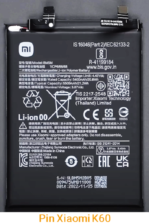  Pin Xiaomi Redmi K60