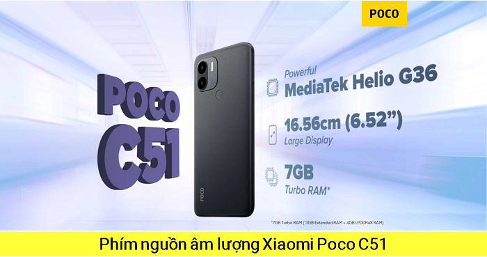 Phím Nguồn Phím âm lượng Poco C51