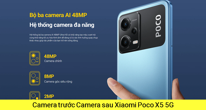 Camera trước Camera sau Xiaomi Poco X5 5G