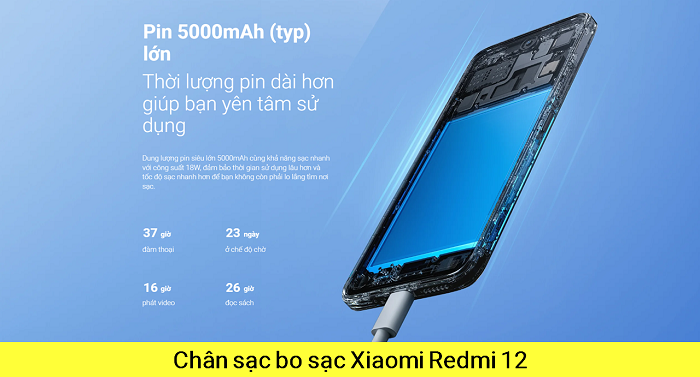 Thay Chân Sạc Xiaomi Redmi 12