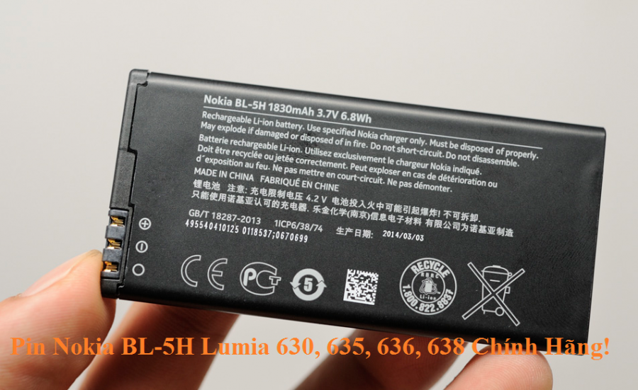 Pin Nokia BL-5H Lumia 630,Lumia 635,Lumia 636,Lumia 638
