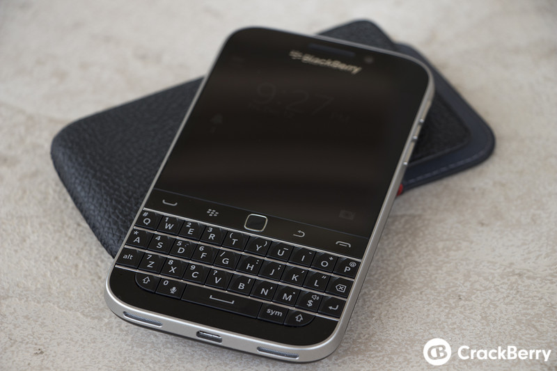 BlackBerry Classic Device With Leather Pouch
