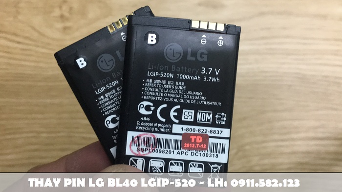 Pin LG BL40 LGIP-520N, Thay Pin Điện Thoại LG BL40 Chất Lượng Gía Hấp Dẫn Mua Ngay