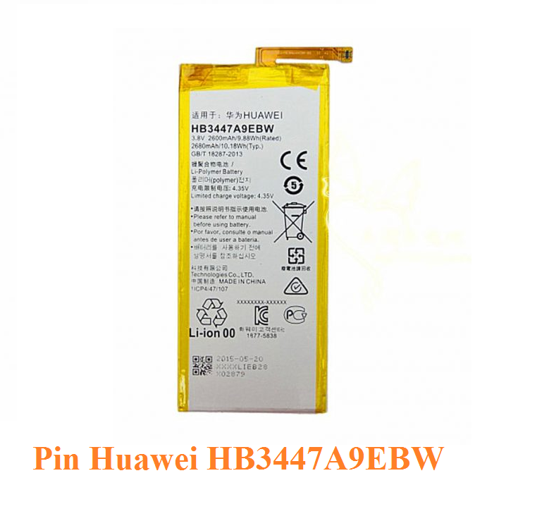 Pin Huawei Honor 6 Plus, Pin Huawei HB3447A9EBW 2600mAh