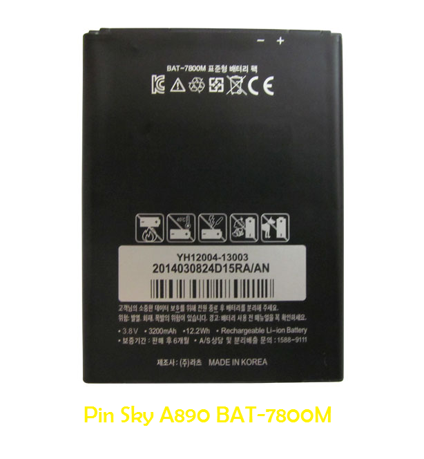 Pin SKY A890 S, L, K BAT-7800M