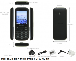 Sửa chữa Điện thoại Philips Xenium E160 thay màn hình cảm ứng rung chuông loa mic chân sạc sửa chết nguồn nhanh lấy ngay