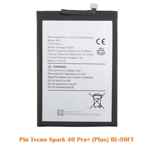 Pin Tecno Spark 40 Pro+ (Plus) 